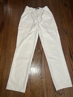 Nasty Gal White Cargo Pants with Side Pockets